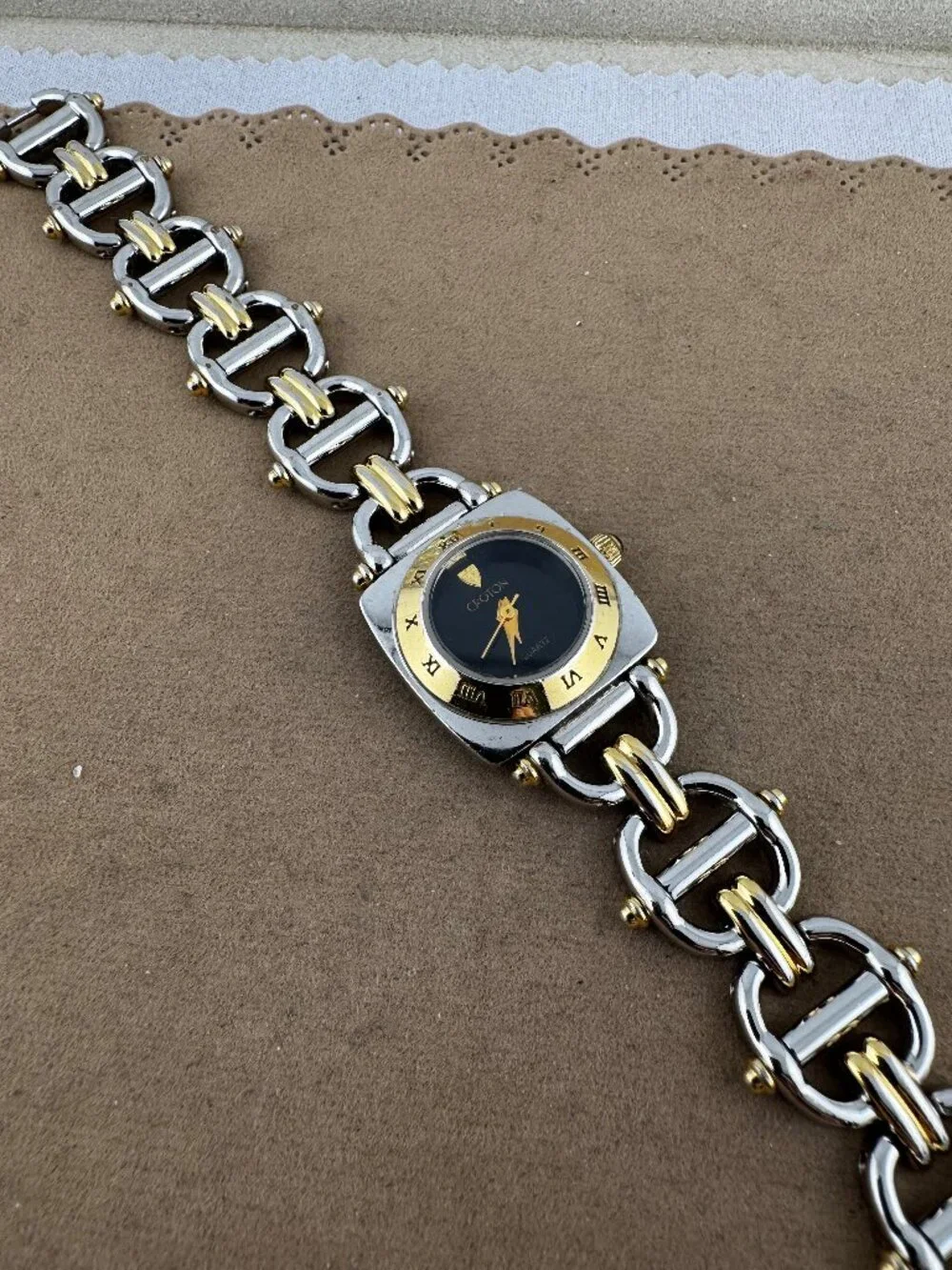 Vintage Croton Two Tone Gold and Silver Watch